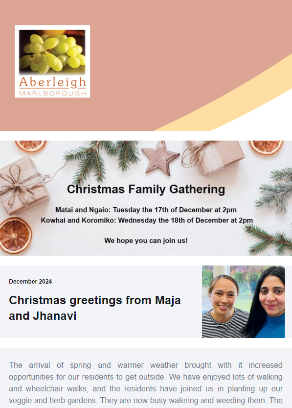 Aberleigh newsletter December 2024