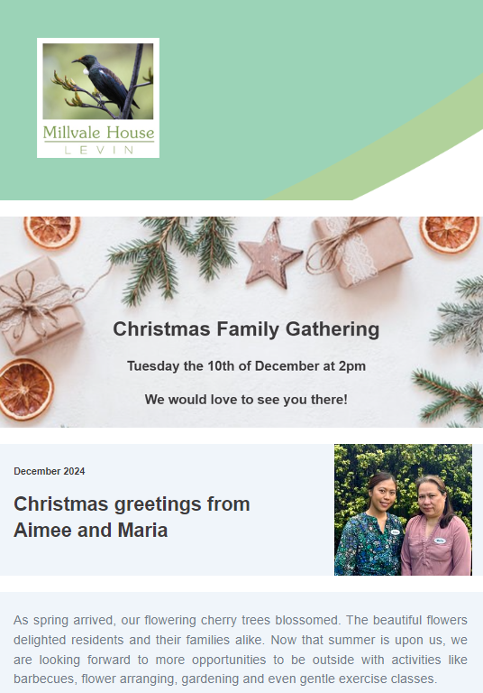 Millvale House Levin newsletter December 2024